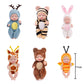 6 Pcs Mini Reborn Baby Dolls Set - 3.5 Inch Tiny Realistic Newborn Dolls with Animal Clothes, Hat & Toy Bottle, Washable PVC Doll for Dollhouse