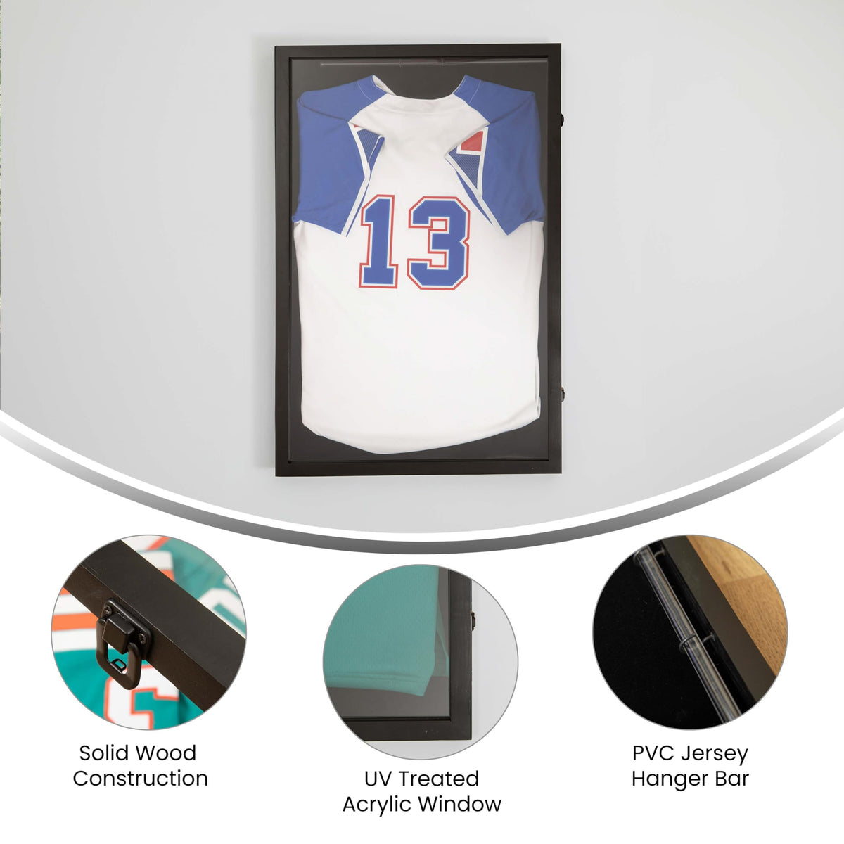 Flash Furniture Jersey Display Case, 24x36, Black