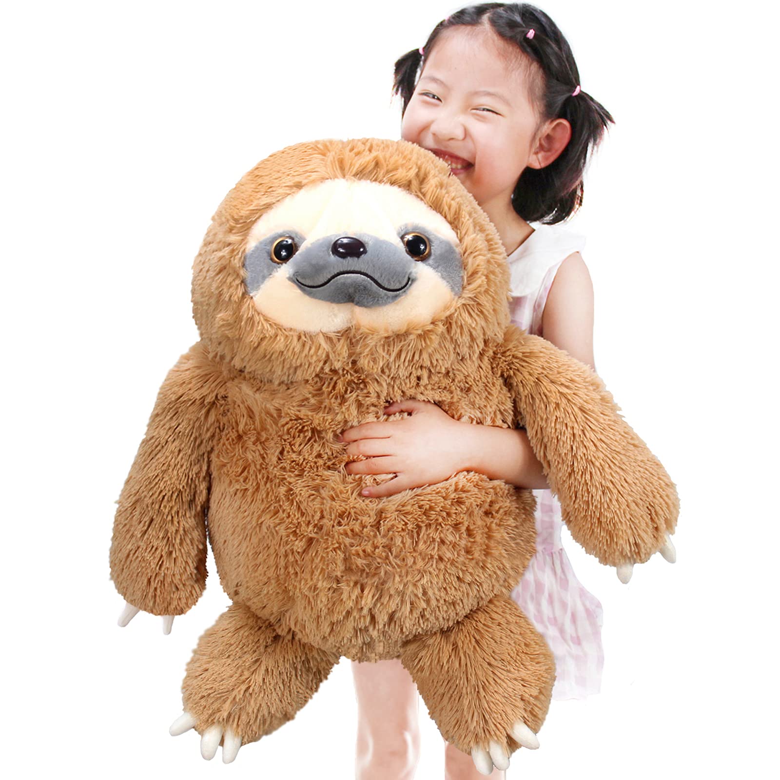 Winsterch Large 20-Inch Brown Sloth Plush Stuffed Animal Toy