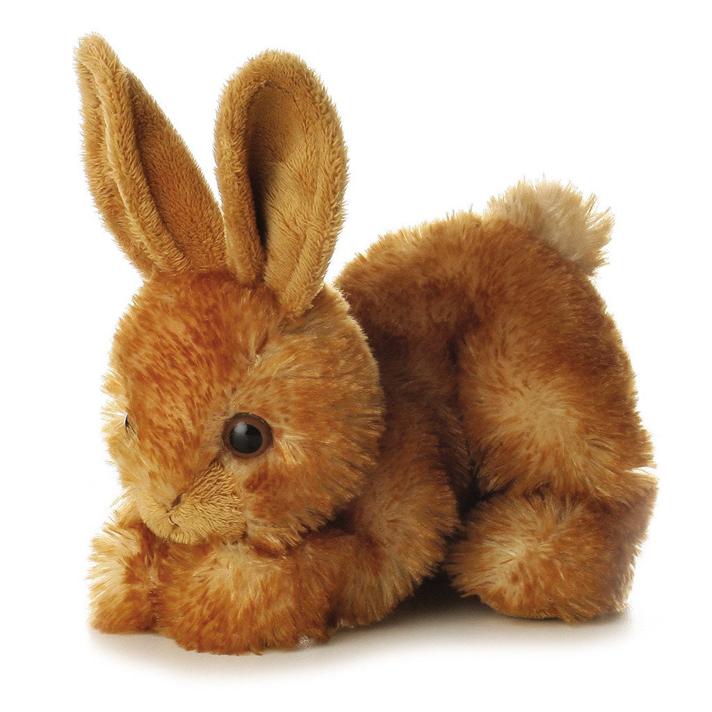 Aurora 2Piece Plush Mini Flopsies Bundle, Bitty Bunny & Duckling, Brown