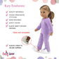 18 Inch Doll Pajamas with Slippers - Purple Polka Dot PJ Set Compatible with American Girl Dolls, 3 Piece Emily Rose Doll Clothes Sleep Outfit for 18"