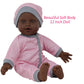 African American Doll Travel PlaySet - Baby Doll Car Seat Carrier Backpack with 12 Inch Soft Body Doll Includes Doll Bottles and Toy Accessories …