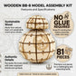 IncrediBuilds Star Wars BB-8 3D Wood Puzzle Model Kit (81 Pieces) - Build & Paint Your Own Droid, No Glue Required, Easy DIY STEM Craft for Kids