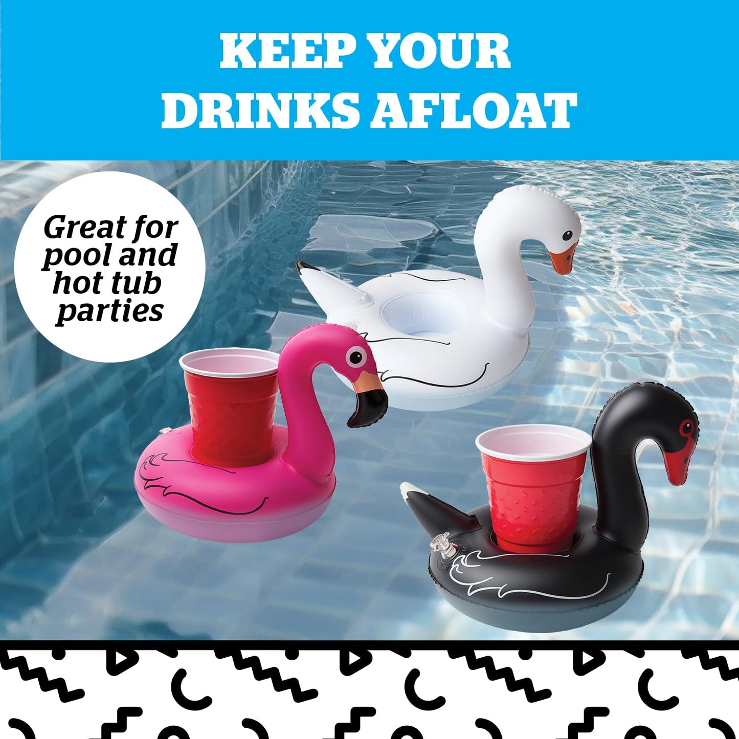 Inflatable Swan Drink Holder, Floating Cup Holder for Pool and Hot Tub, Novelty Beverage Float for Outdoor Water Fun