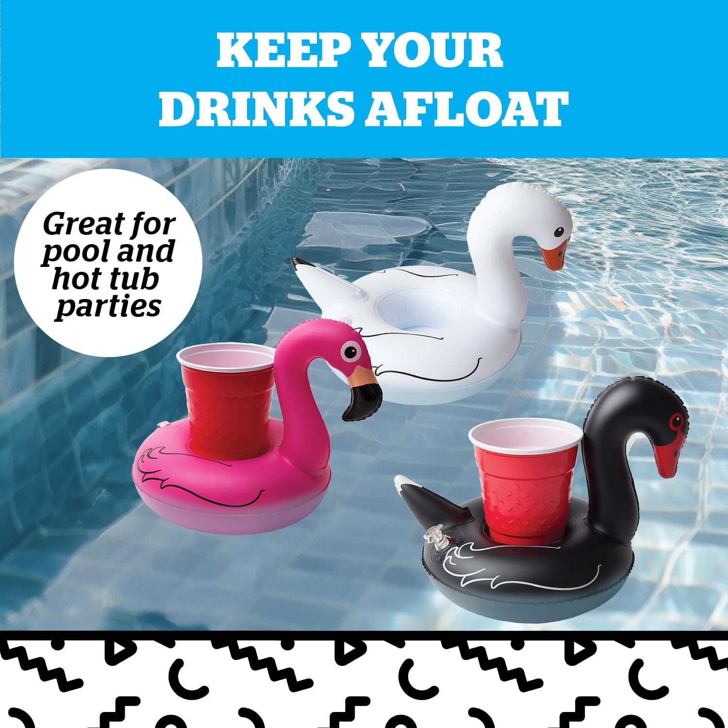 Inflatable Swan Drink Holder, Floating Cup Holder for Pool and Hot Tub, Novelty Beverage Float for Outdoor Water Fun