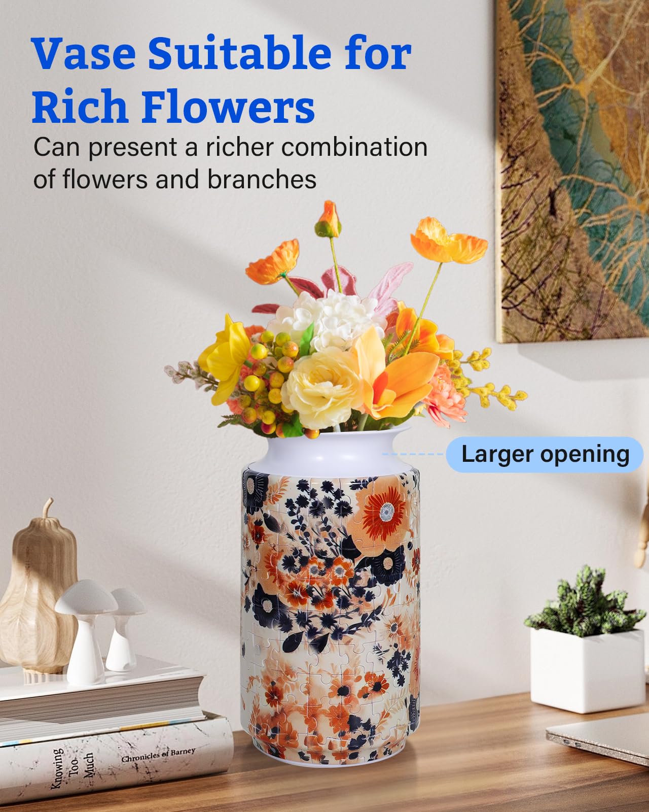 3D Puzzle Vase, 160 Pieces No Glue Required UV Printing Puzzle Vase