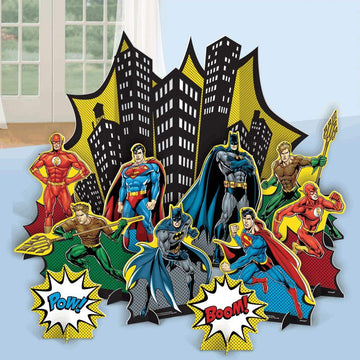 Justice League Heroes Unite Table Decoration Set - 13.5" (1 Pc) - Multicolor Table Standee for Kids Birthday Parties and Celebrations