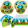 Super Bros Party Tableware, 20 Plates and 20 Napkins and Tablecloth71 '' x 42 ''Super Bros Birthday Party Decorate Supplies