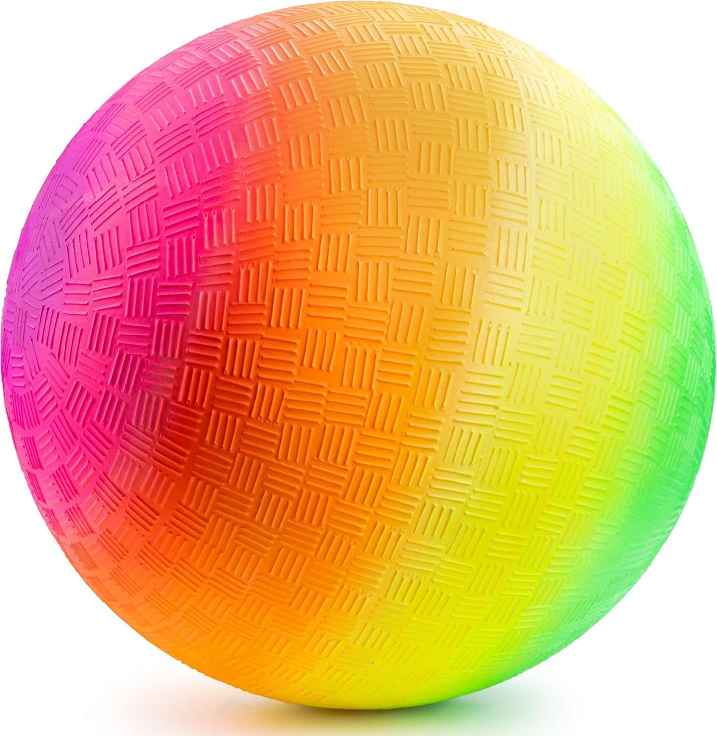 8.5-Inch Rainbow Playground Ball with Hand Pump for Kickball & Dodgeball