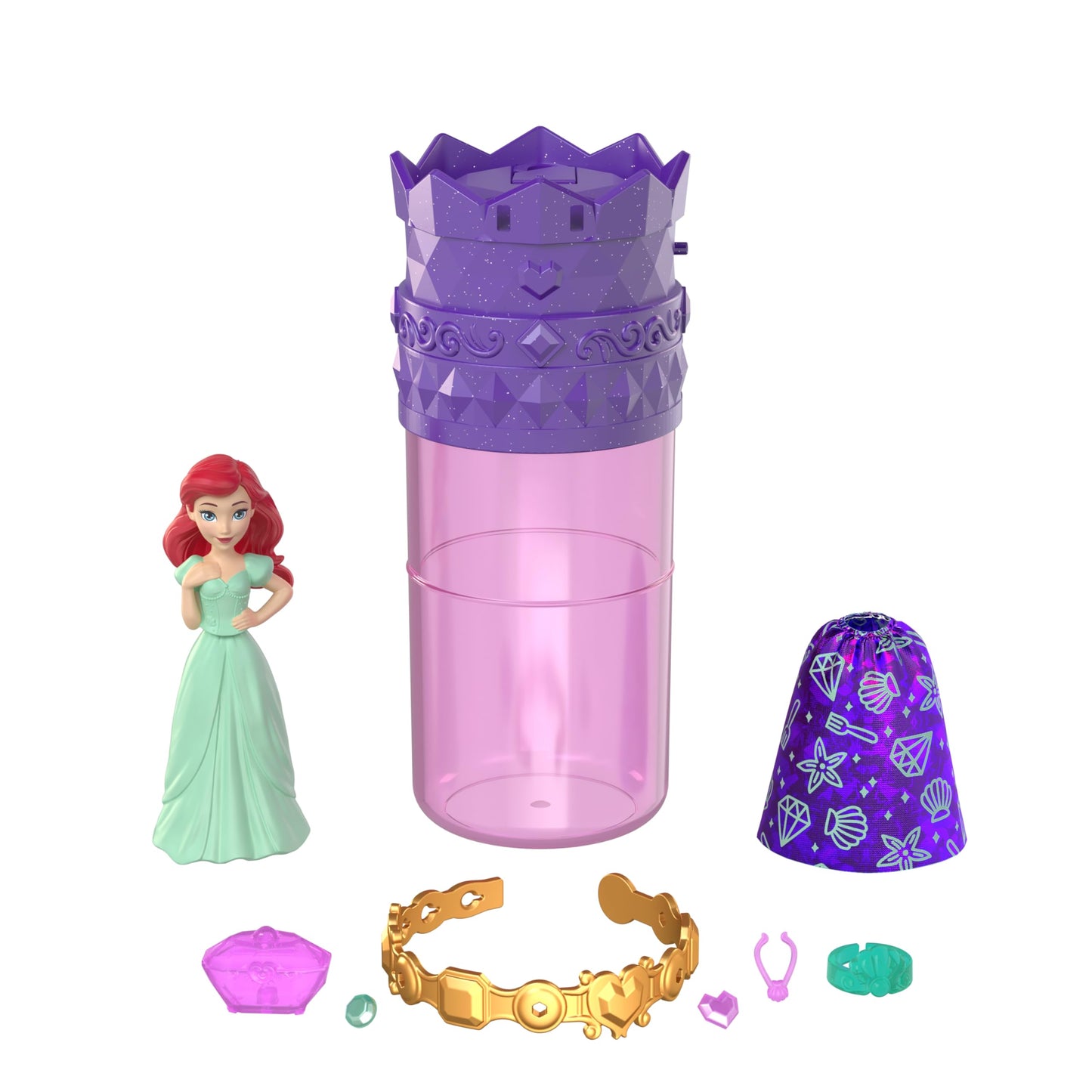 Mattel Disney Princess Royal Color Reveal Garden Party Mini Doll with 6 Surprises Including a Scented Ring, 4 Accessories Included, Kids Toy, 3+