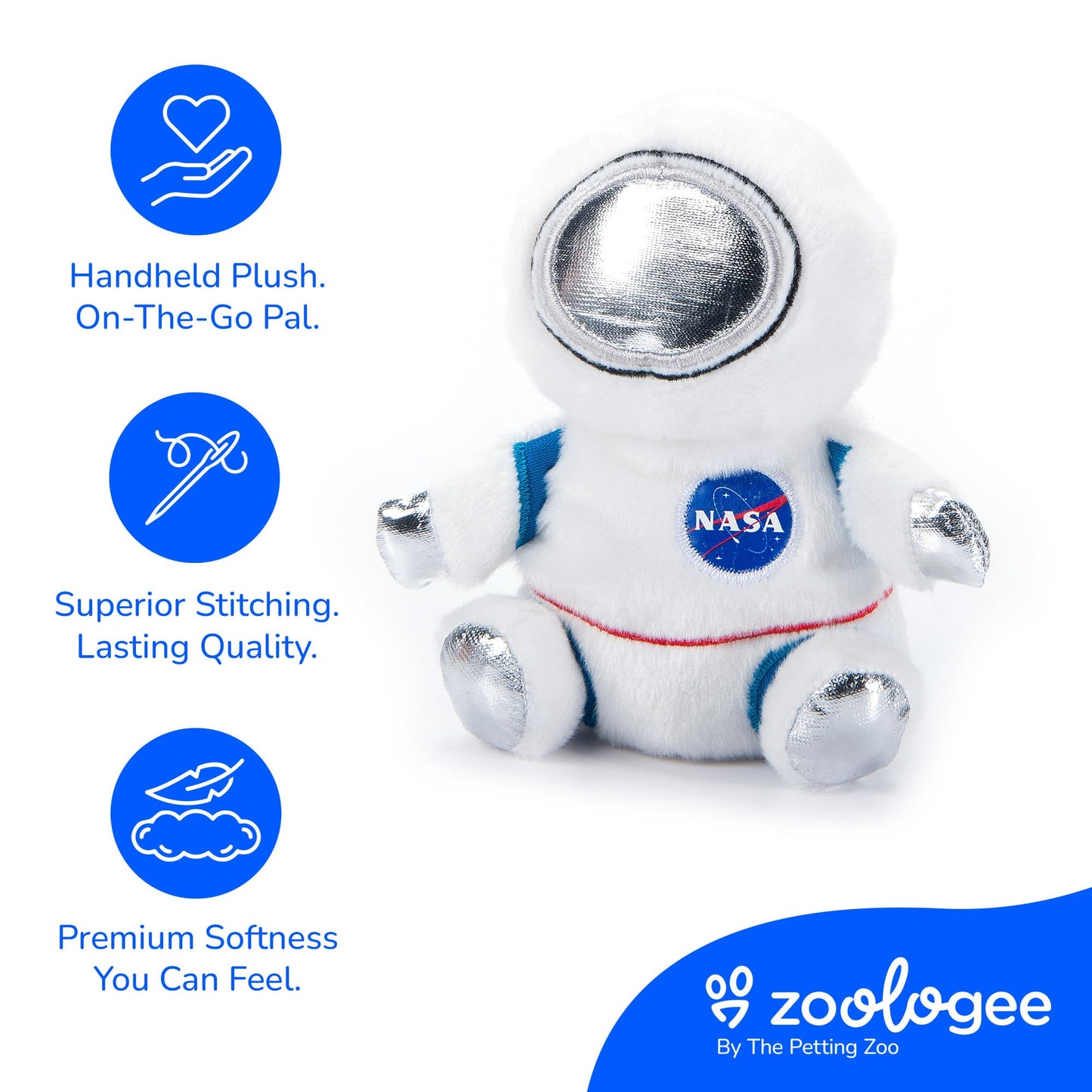 The Petting Zoo Space Astronaut Stuffed Animal Plushie, Gifts for Kids, Nuggetz Animals, Astronaut Plush Toy, 6 inches