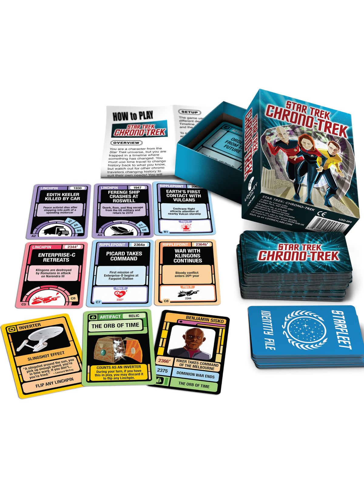 Looney Labs Star Trek Chrono-Trek Card Game - Star Trek Game with Multi-Series Time-Travel Adventure