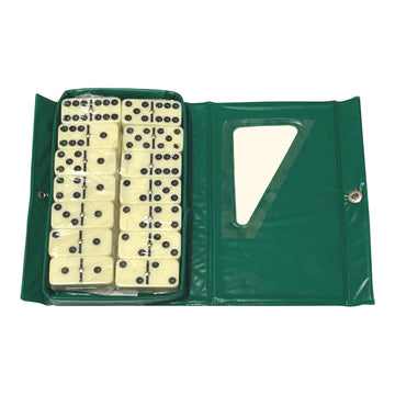 Double Six Professional Dominoes - White with Black Dots, Case Color May Very (2-Pack)