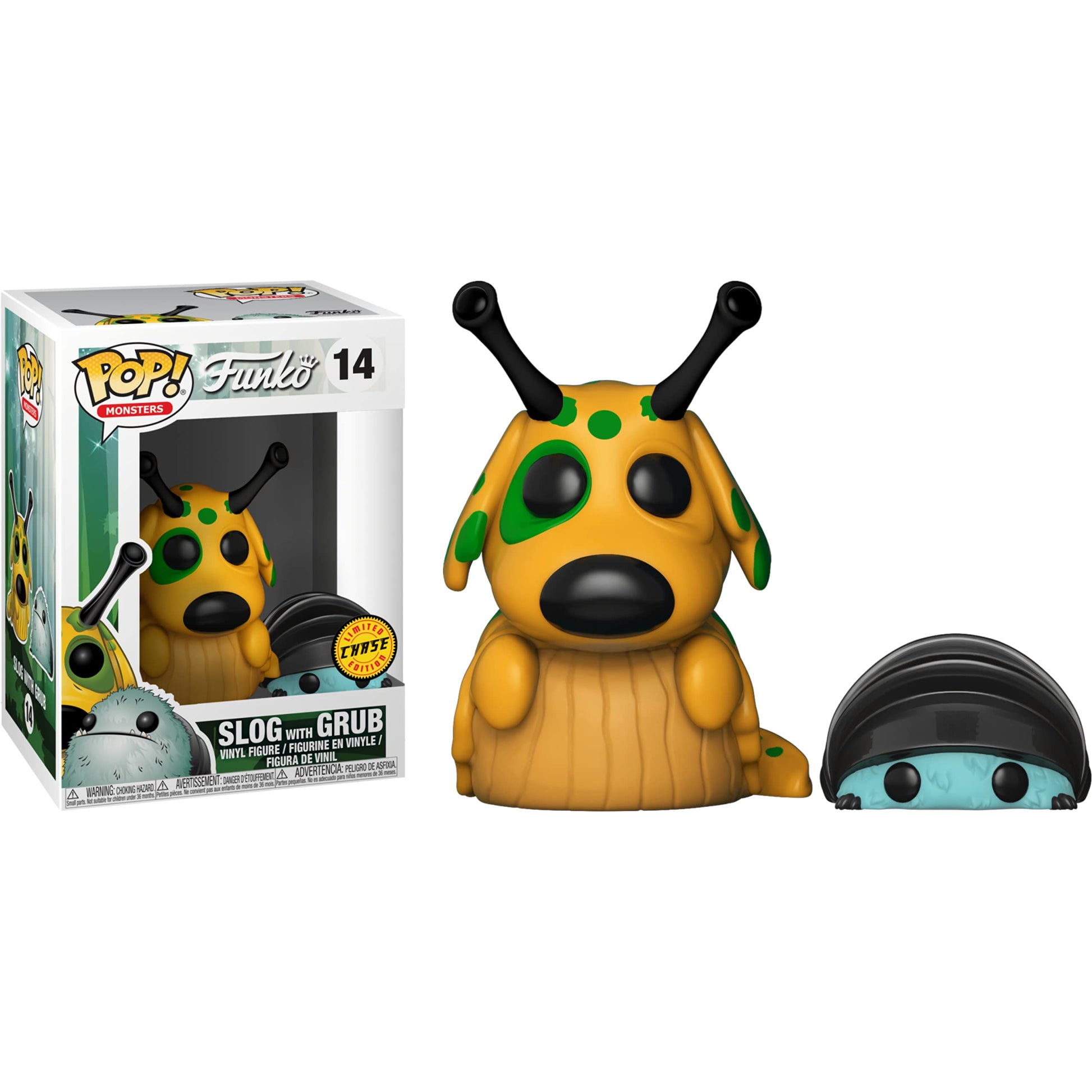 Slog with Grub (Chase): Fun ko P o p ! Monsters Vinyl Figurine Bundle with 1 Compatible 'ToysDiva' Graphic Protector (014-31690 - B/A)