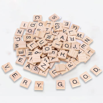 100 PCS Wood Letter Tiles Wooden Tiles