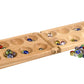 Pressman Mancala Board Game | Fun Classic Table for Adults & Kids | Includes 48 Glass Mancala Stones and Wood Hinged Playing Board | 2 Players, Ages