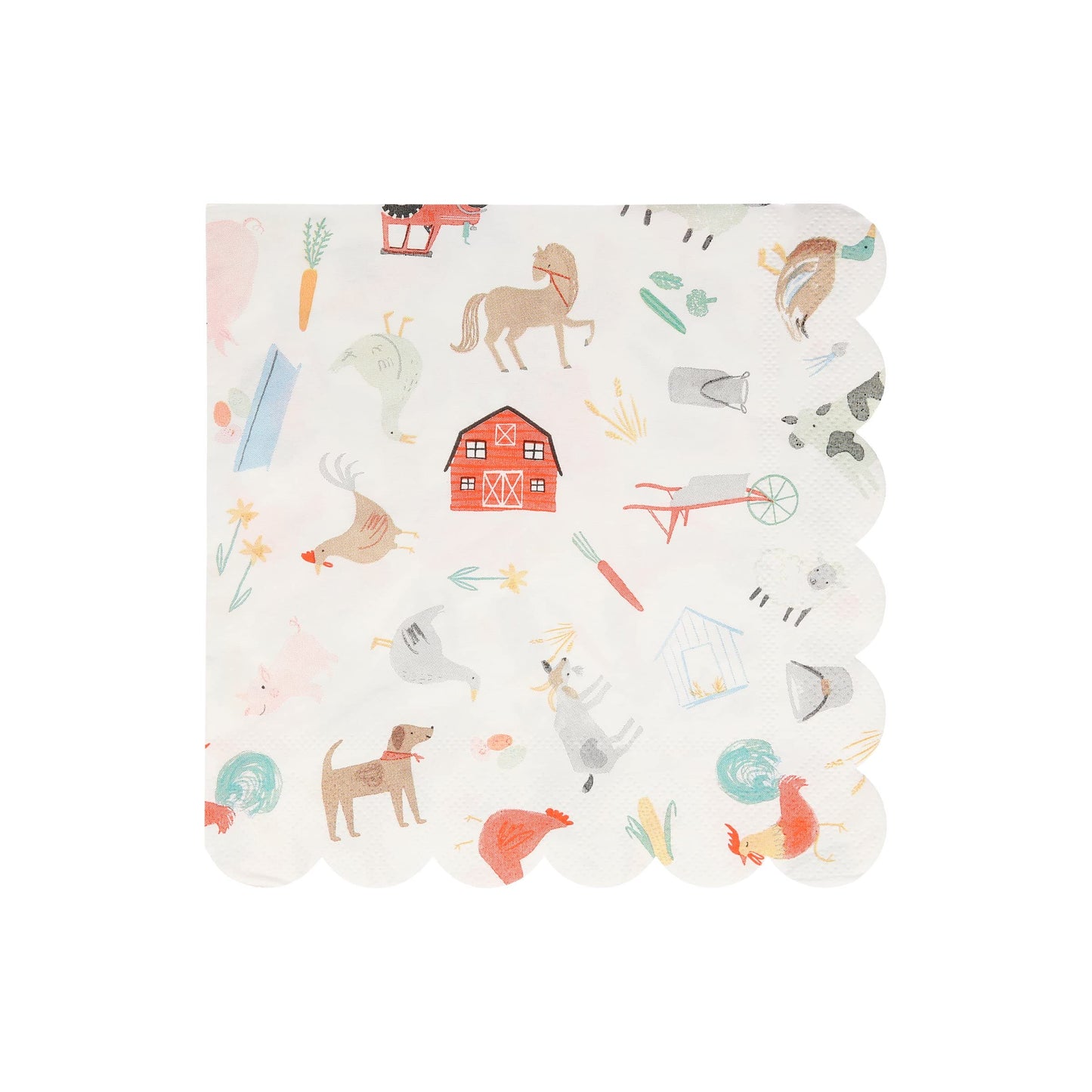 Meri Meri On The Farm Large Napkins (Pack of 20), Thick & Absorbent 3-Ply Paper Napkins, Disposable