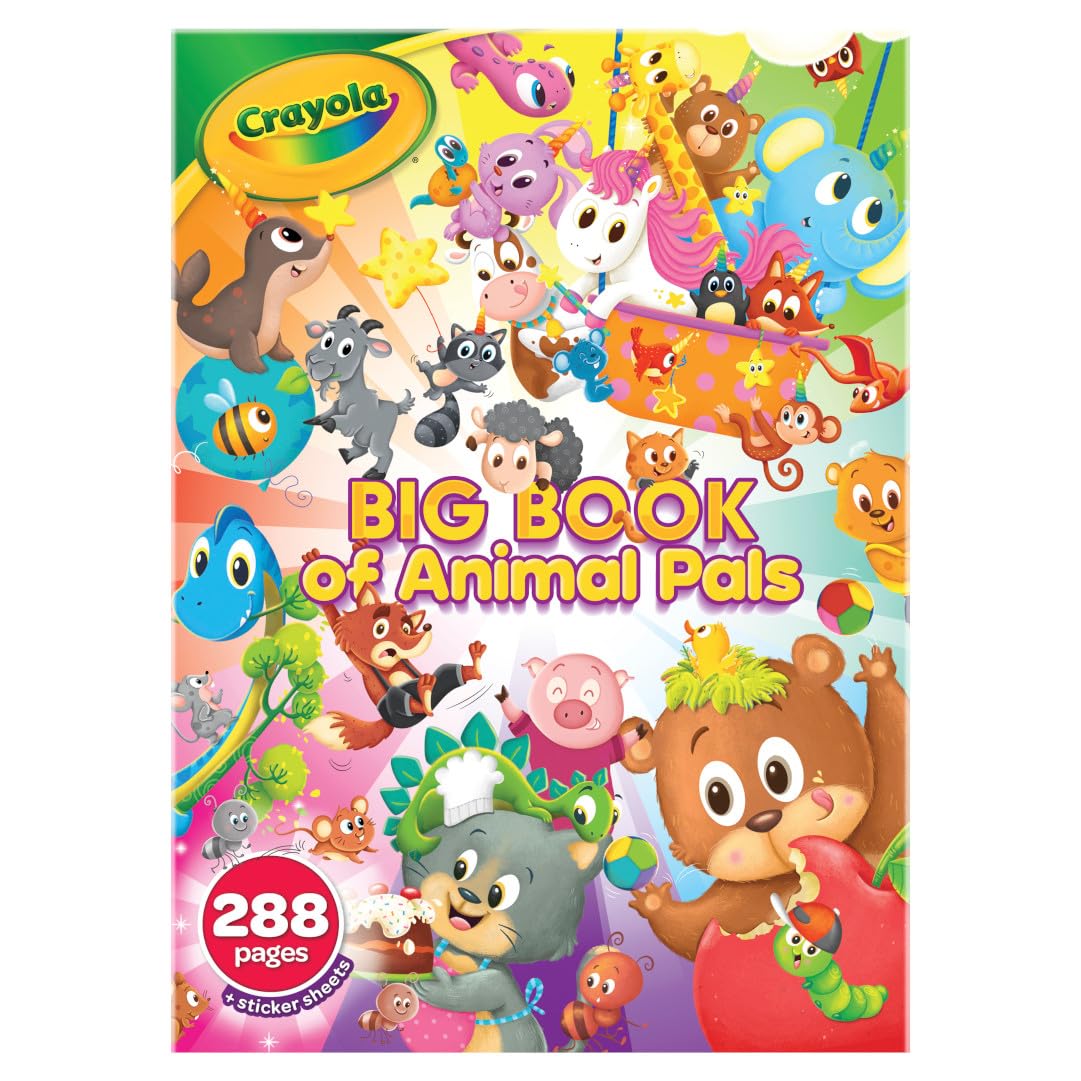 Crayola Coloring Book, Big Book of Animal Pals, 288 Coloring Pages, Gift for Kids, Age 3, 4, 5, 6