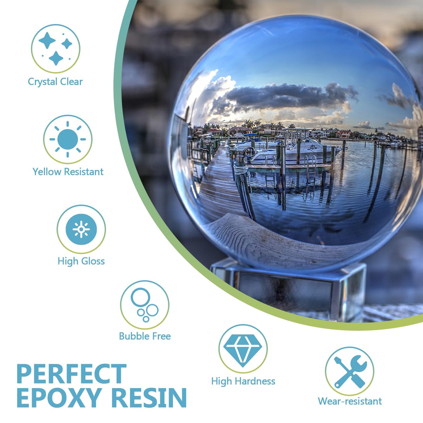 OcePor Epoxy Resin-1 Gallon, Crystal Clear Epoxy Resin Kit, No Yellowing No Bubble Art Resins Casting Resin for Art Crafts, Jewelry Making, Wood