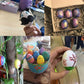 HOKPA Wood Eggs with Wooden Egg Cup Holders, Unpainted Craft Eggs, 6 Cups and Smooth Eggs in a Pack, Display DIY Easter Halloween Decor (14pcs)