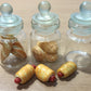 3pc Miniature Food Chocolate Cookie Cake Dollhouse Candy Donut Bread in Clear Glass Mini Bottle Fruit Food #MF065