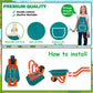 unanscre Gardening Tool Set for Kids, with Toddler Wheelbarrow, Watering Can, Spray Bottle, Double Rake, Shovel, Trowel, Pruner, Flowers Kit, Apron