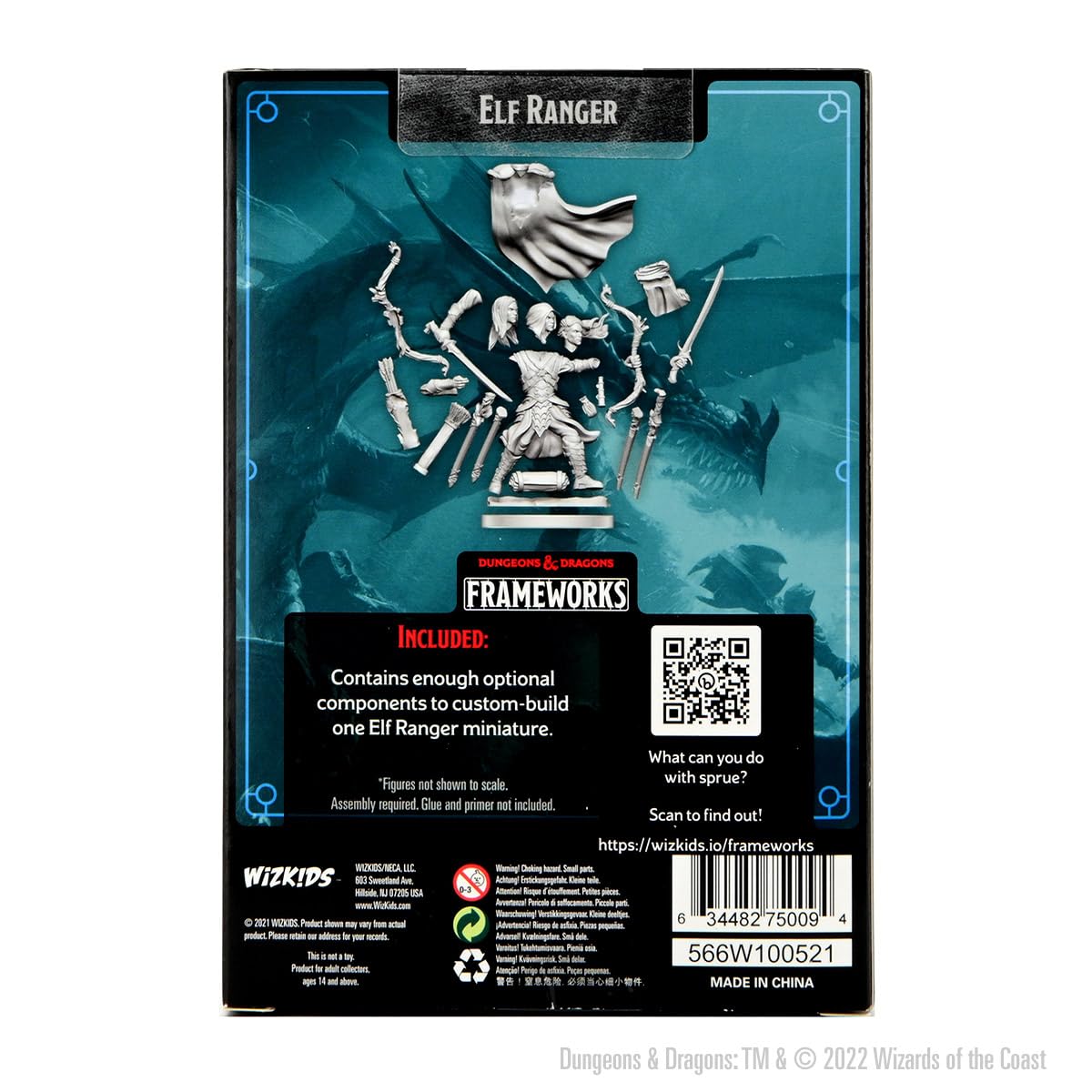 WizKids D&D Frameworks: Elf Ranger Male - Unpainted and Unassembled