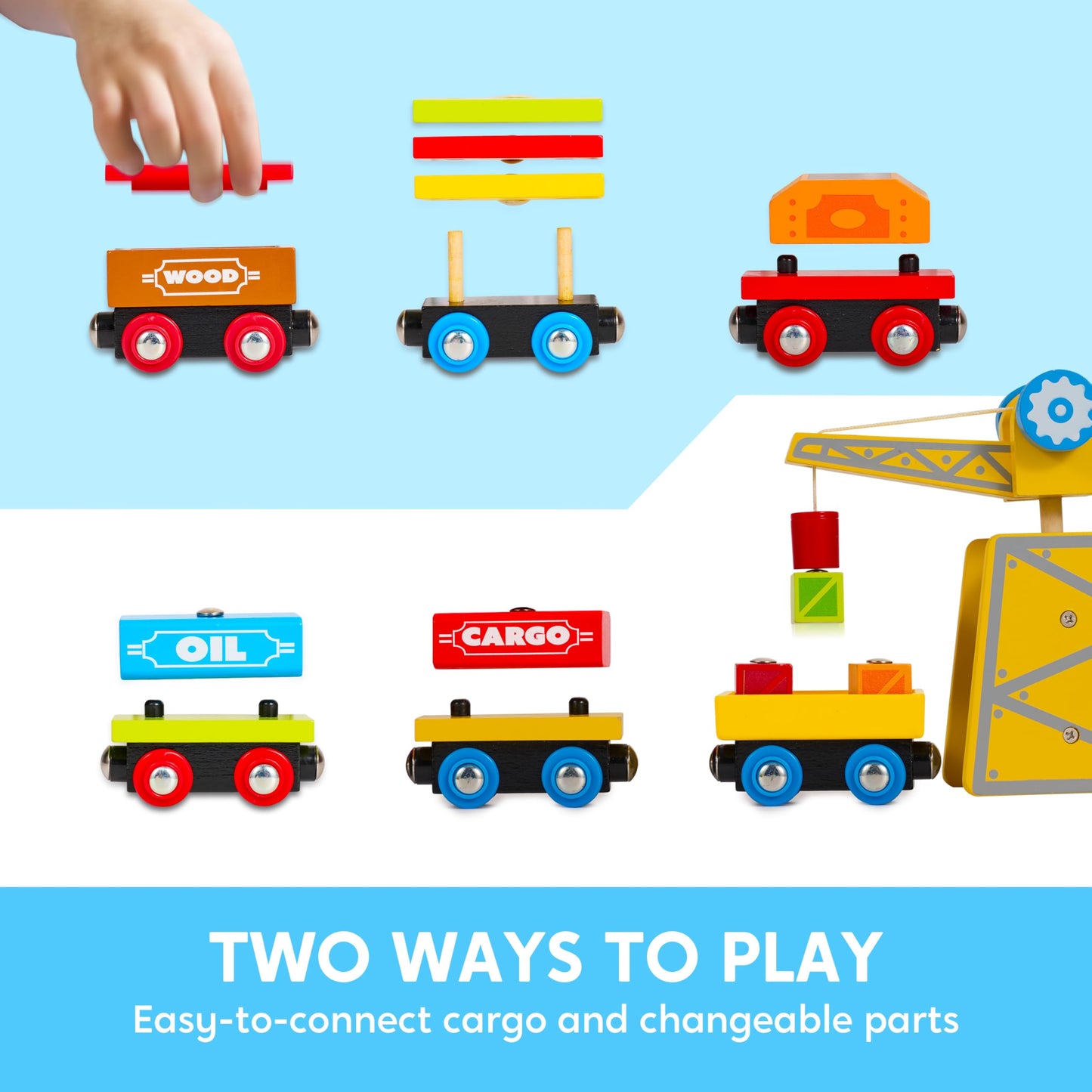 Montessori Wooden Train Toy Set for Kids, 12PCS Magnetic Train Cars with Storage Gift Box, STEM Educational Toy for Boys & Girls, Ages 3-8 Years