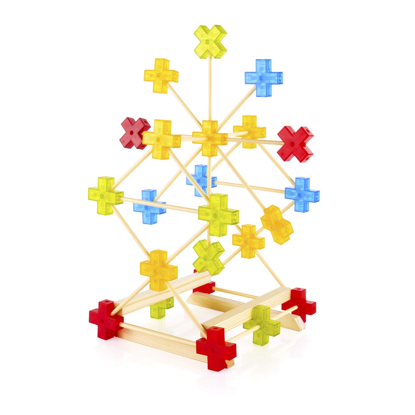 Guidecraft Texo 100 Piece Set - 3D Geometric Designs Educational Interlocking Shapes- Architectural Building-Bricks STEM Toys for Kids