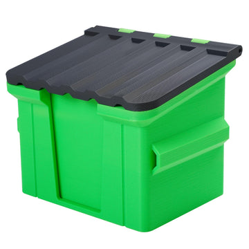 Ravonixis MTG Dumpster Deck Box Commander Box-Holds 100+ Sleeved Cards-Funny Commander case with Inner Tray -3D Printed Green Trash Bin for MTG Great