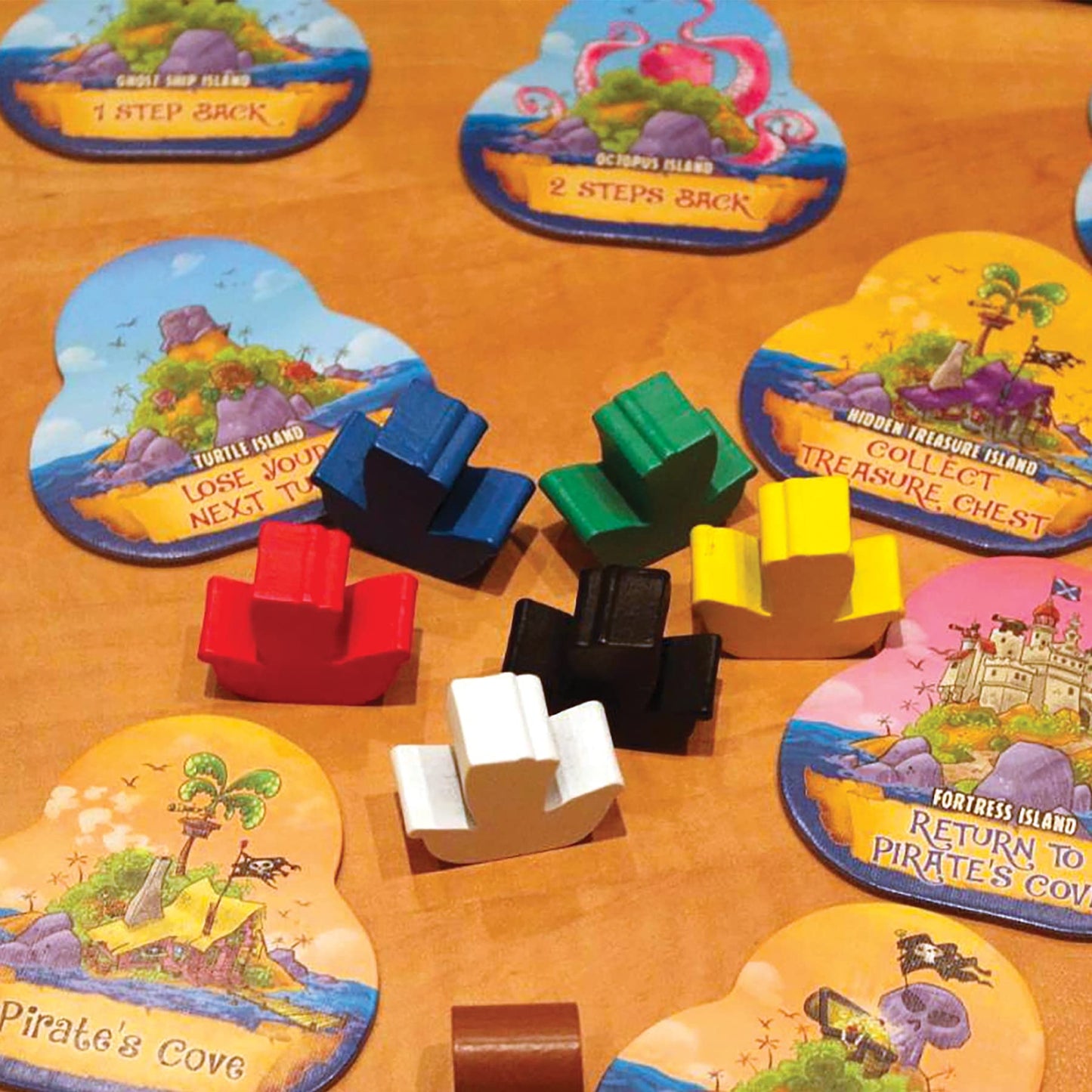 Mystery Island Pirates - Tile Game, by Outset Media, A Wild & Wacky Race for Treasure, Build Your Own Game, Two Games in One Box, Perfect for Family