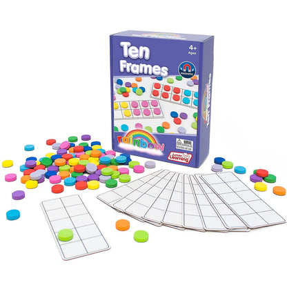 Junior Learning Ten Frames Rainbow Set,Multi,1.96 H x 5.91 L x 7.8 W,JL614