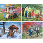 Bits and Pieces - 4-in-1 Multi-Pack 300 Piece Jigsaw Puzzles for Adults - Days of Yore by Artist John Sloane, Completed Puzzle Size: 16" x 20"