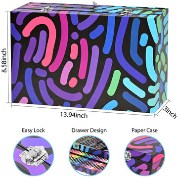 Tyko Arts Coloring Art Set?147pc Art Drawing Supplies,Painting Coloring Kit,Portable Crafts Supplies for Kids,Adult,Teens?As Gift for Girls Ages 7 8 9