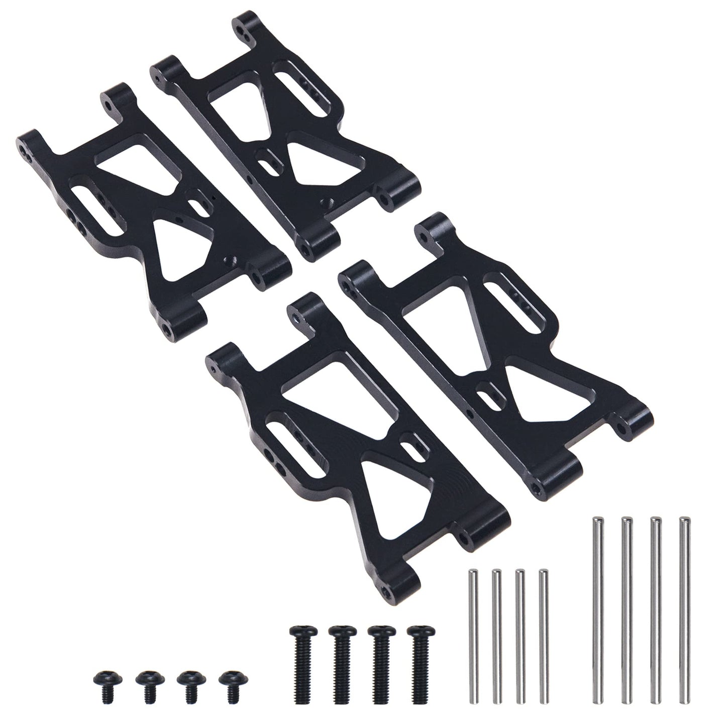 ShareGoo Metal Front & Rear Swing Arm Compatible with WLtoys 1/14 144001 1/12 124018 124019 4WD RC Car (Black)