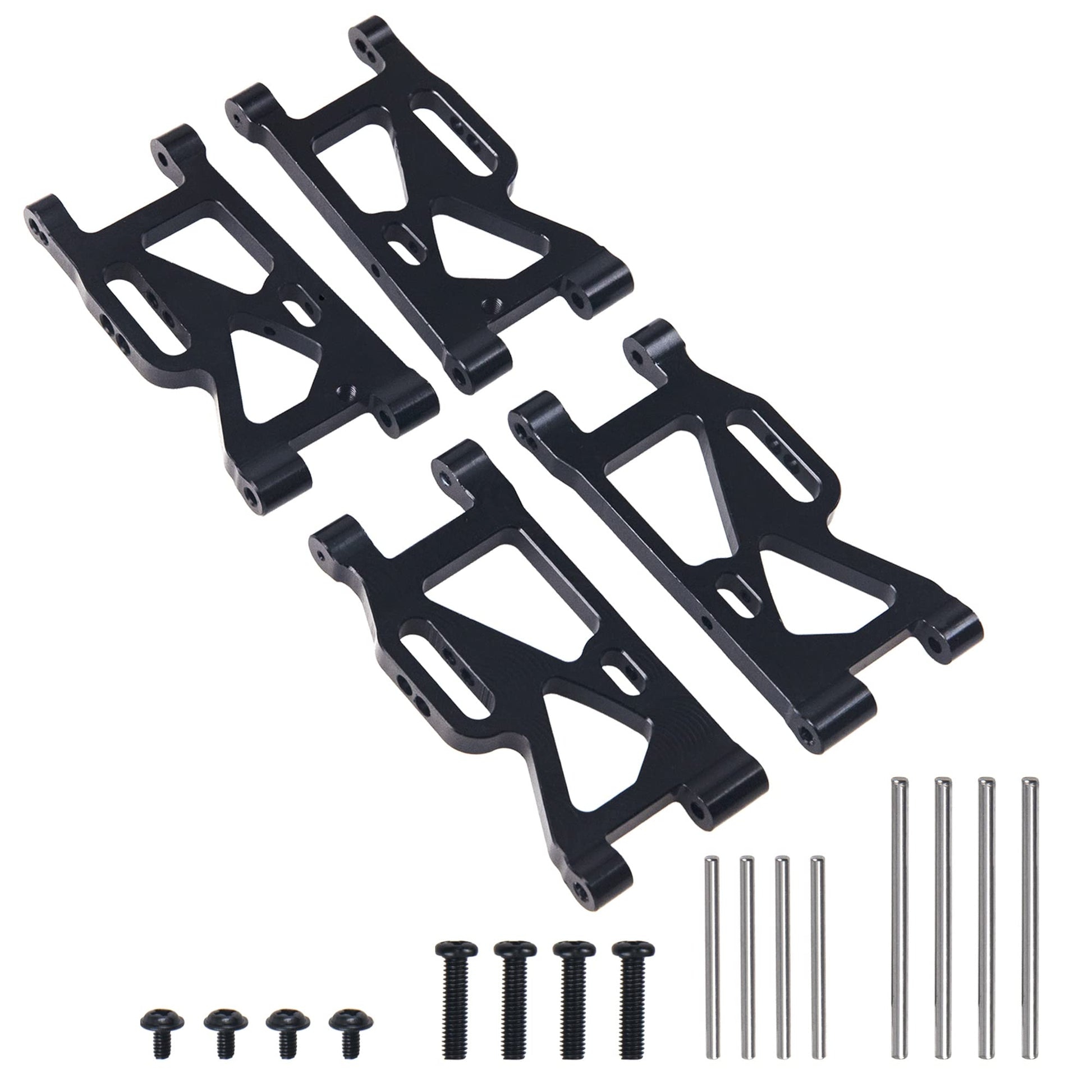 ShareGoo Metal Front & Rear Swing Arm Compatible with WLtoys 1/14 144001 1/12 124018 124019 4WD RC Car (Black)