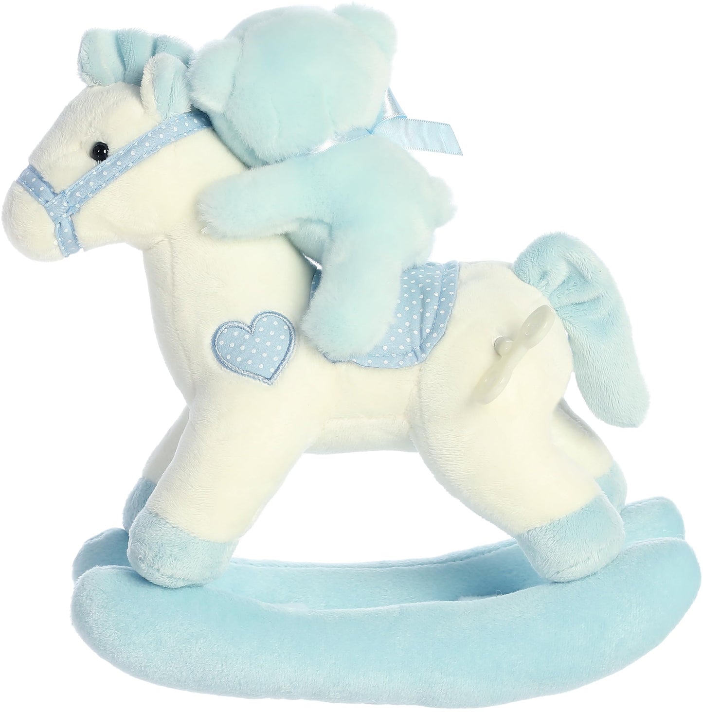 Aurora® Melodious Musicals! Baby Boy Rocking Horse™ Baby Stuffed Animal - Musical Entertainment - Engaging Play - Blue 11 Inches