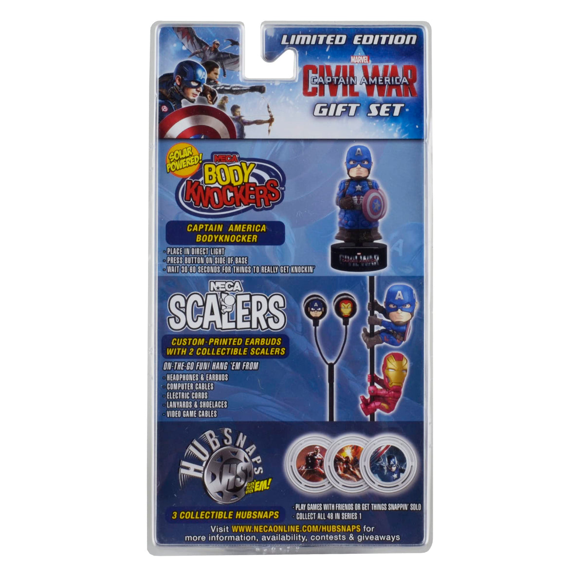 NECA Marvel Captain America Civil War - Limited Edition Gift Set (Scalers, HUBSNAPS, Body Knocker, Earbuds)