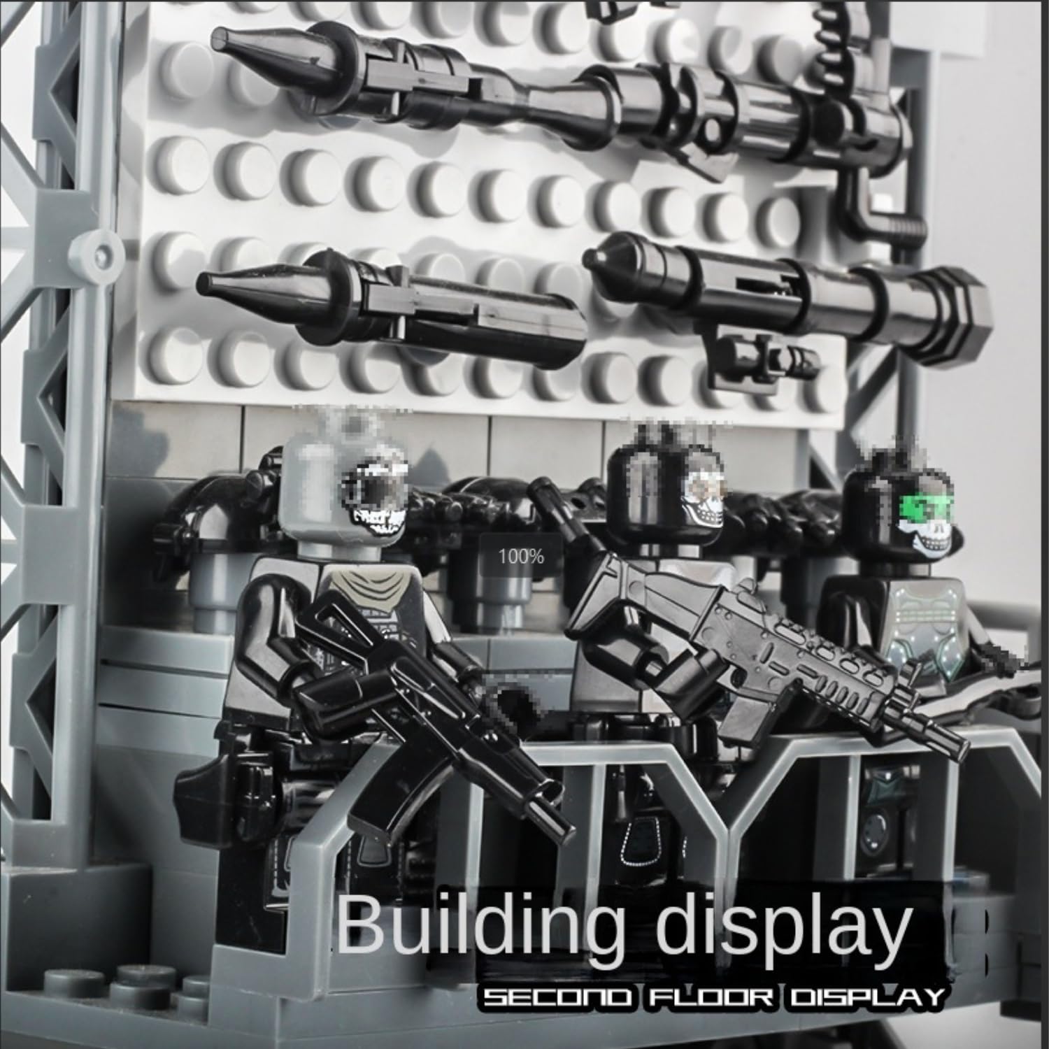 ELEFOCUS WW2 Military Base Building Blocks Set with Army Weapons Pack, SWAT Gear, Miniguns,Witch 6 Soldier Figures