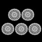 LoveinDIY 1:12 Scale Dollhouse Miniature Lace Tablecloth, 5 Pc White Openwork Doily Set for Dollhouse Round Tables