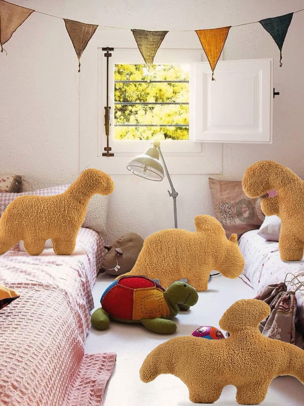 3 Packs Dino Nugget Pillow Plush, 18 inches Dinosaur Chicken Nugget Pillow Stuffed Animal Plush Toy, Dino Nugget Dinosaur Party Decoration Birthday