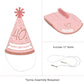Big Dot of Happiness 40th Pink Rose Gold Birthday - Cone Happy Birthday Party Hats for Kids and Adults - Set of 8 (Standard Size)