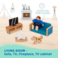 OOOK Wooden Dollhouse for Kids, Doll House with Simulated Luxury Furniture Set, Dollhouse Playset for Girls Toddlers (Including 4 Family Dolls