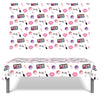 MIKIMIQI 1 Pack SPA Makeup Party Decorations Spa Table Decorations Pink Cosmetic Themed Table Cover Birthday Party Table Runner Makeup Tablecloth