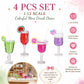 4Pcs Miniature Dollhouse Beverage Set, 1:12 Scale Mini Miniature BottlesResin Wine and Juice Bottles with Cocktail Cups, Mini Food Mini House Drink