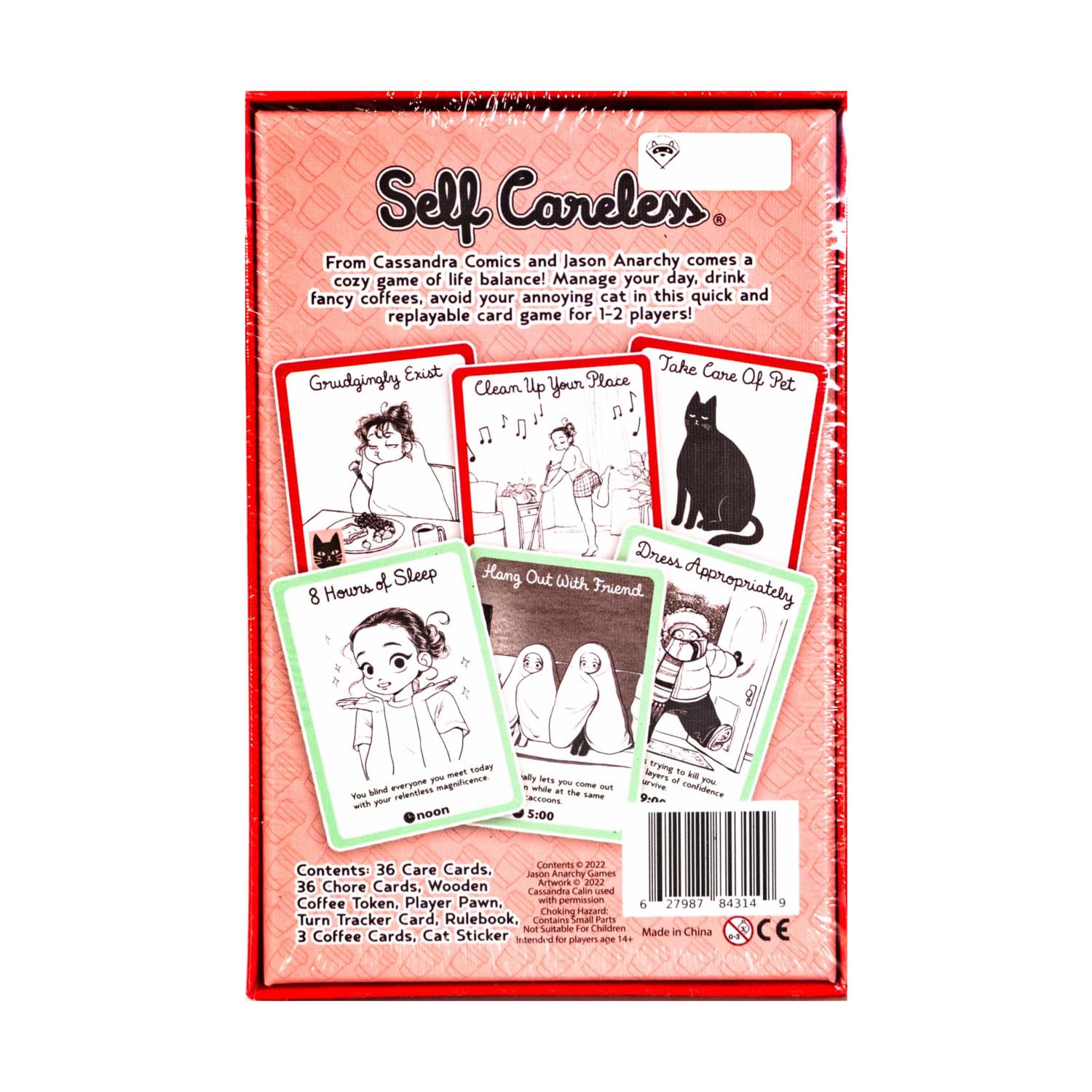 Jason Anarchy Games Self Careless Card Game - Relatable Humor - Cassandra Comics - 1 to 2 Players - Casual Card Game - Game of Life Balance