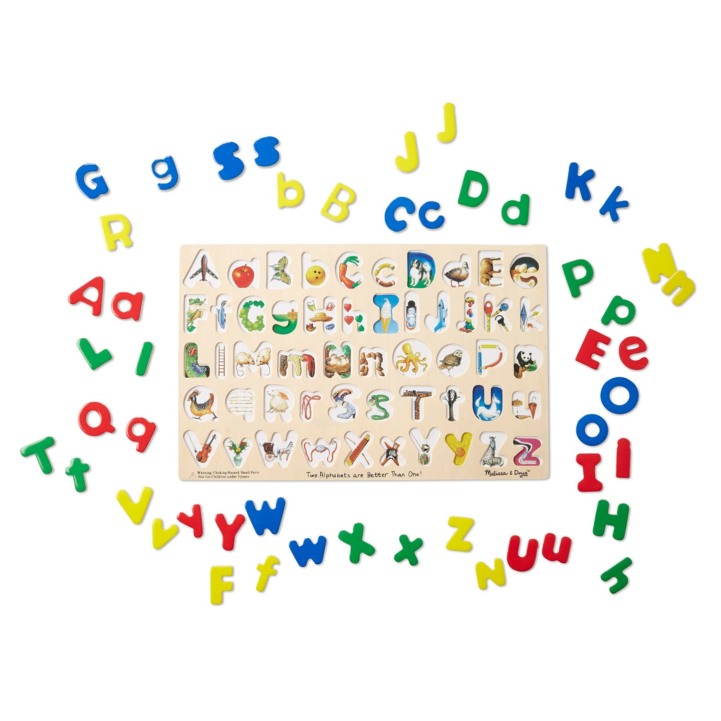 Melissa & Doug Upper & Lower Case Alphabet Letters Wooden Puzzle - 52 Pieces