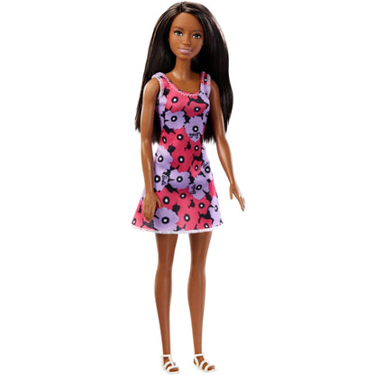 Barbie African American Doll with Spring Dress Purple and Pink Flowers