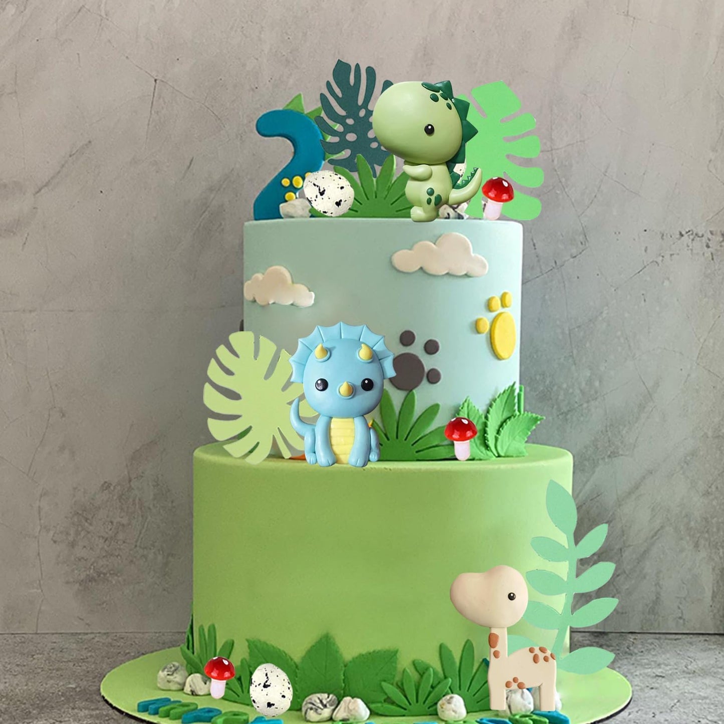 Baby Dinosaur Cake Toppers Dinosaur Cake Decorations Dinosaur Birthday Cake Toppers for Baby Shower Dinosaur Themed Birthday Party Supplies (Style 1)