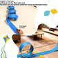 15 Ft Flexible Race Car Track (Daytona Blue) for Kids,Flex Track Starter Set Compatible with Hot Wheels and Diecast 1/64th Cars,Portable Racetrack
